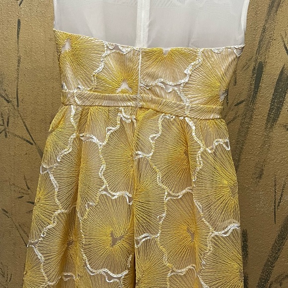 Yellow and cream floral dress by Maniju Size S - Picture 3 of 5